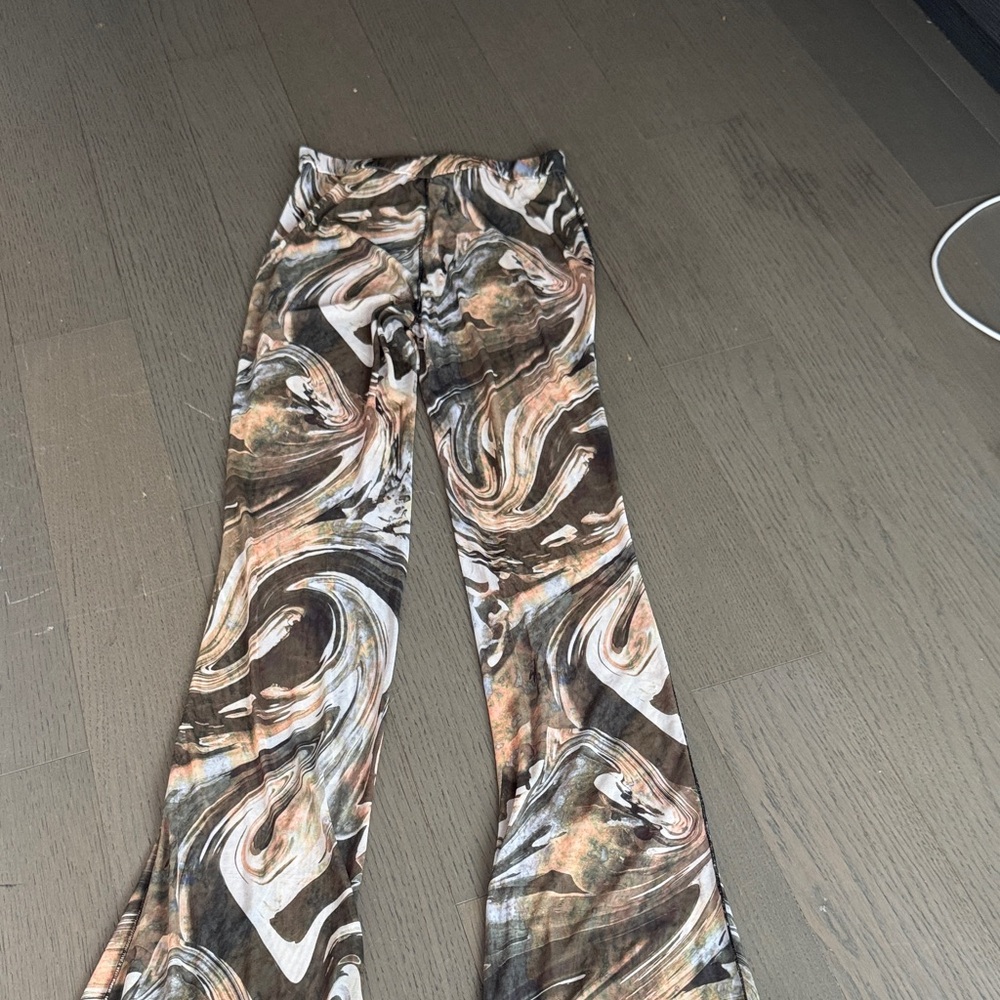 Zara cover up swim Pattern Flared Pants